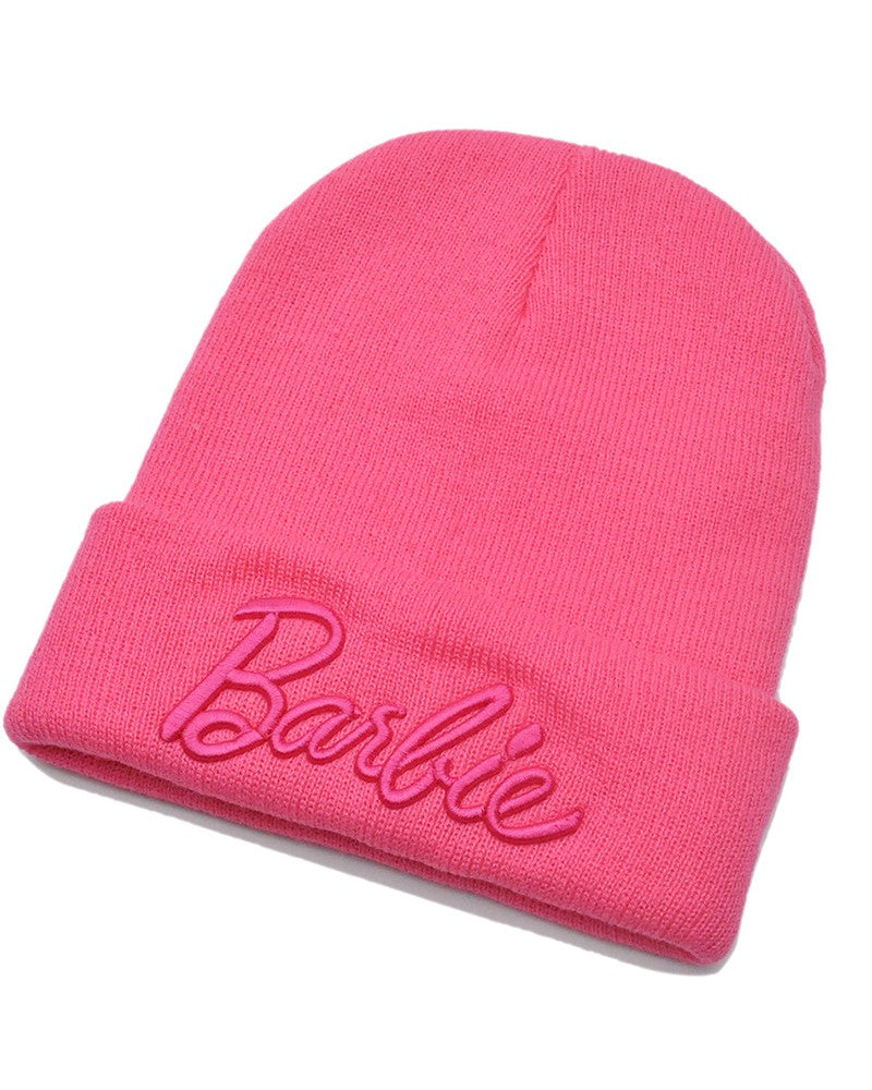 Barbie Letter Embroidery Winter Thermal Knit Hat