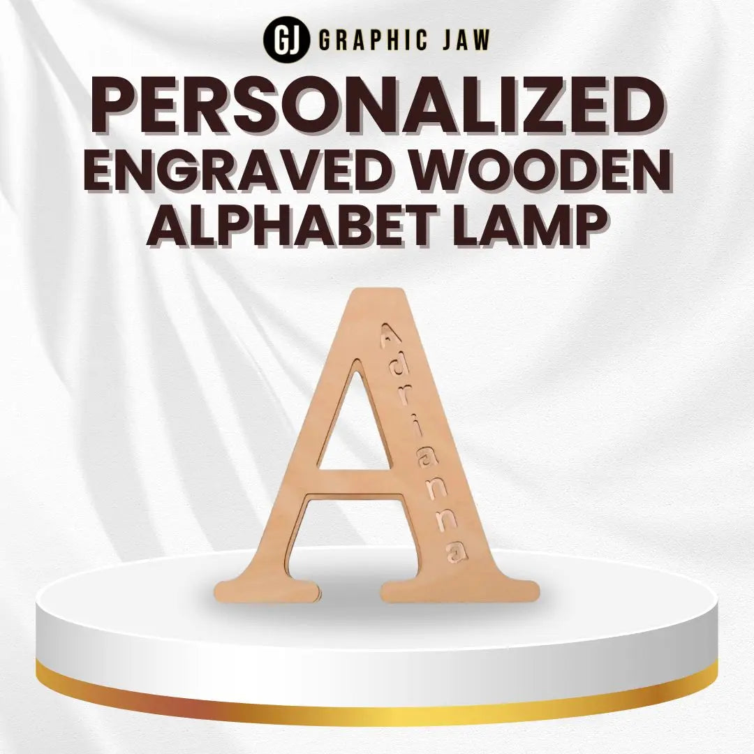 Hollow-Engraved Wooden Alphabet LED Night Light