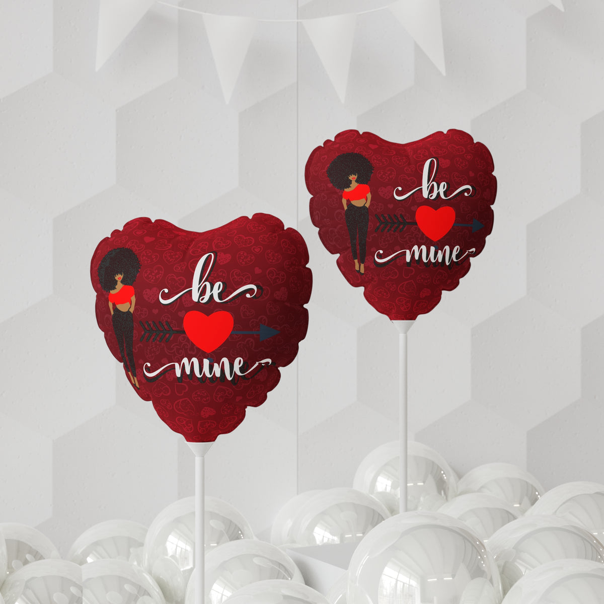 Ebony Black Love Be Mine Valentine's Day Balloon