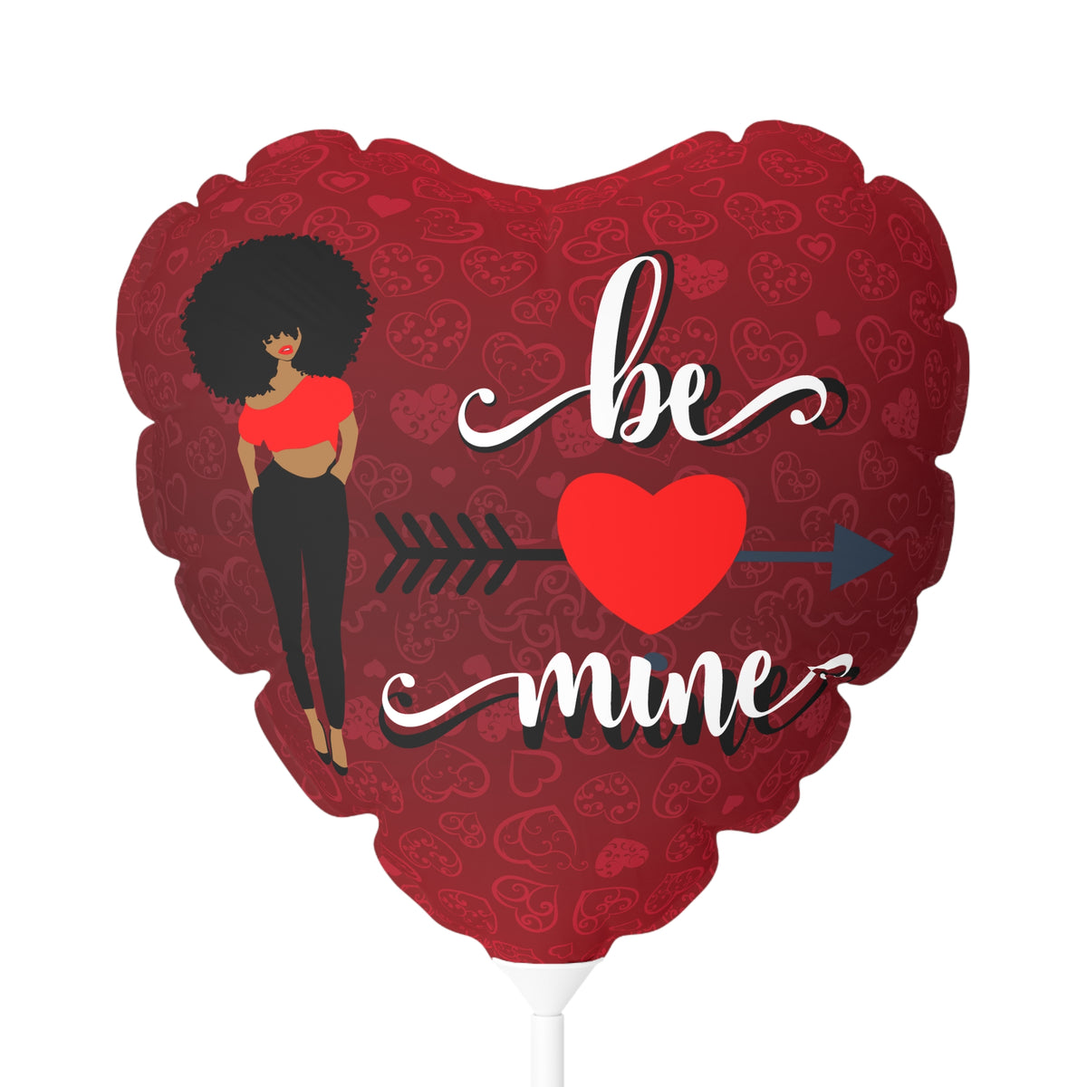 Ebony Black Love Be Mine Valentine's Day Balloon