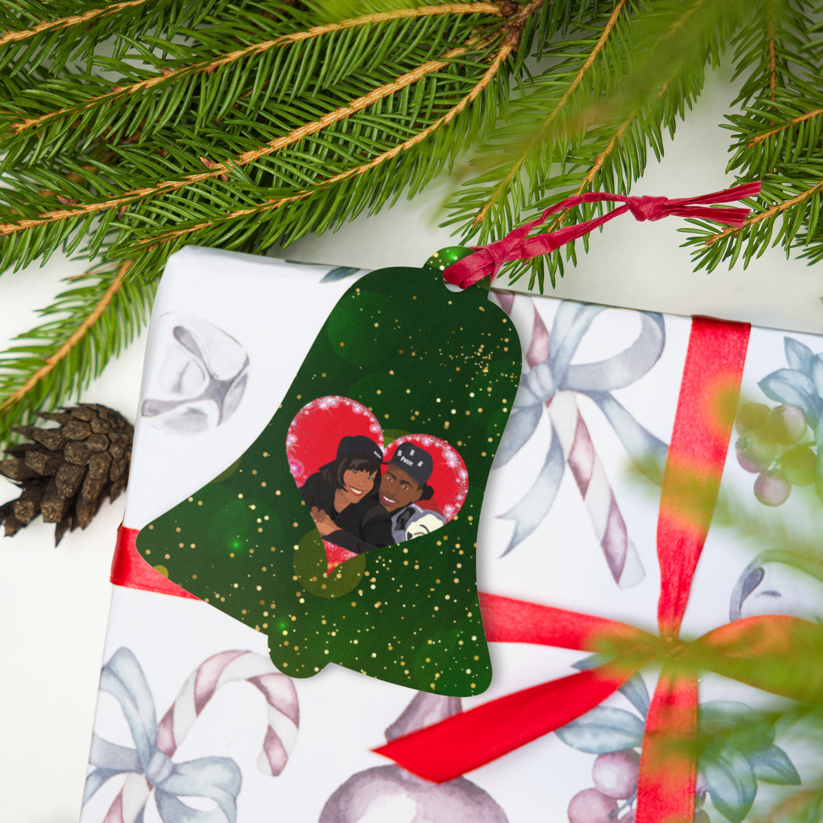 Bobby Brown and Whitney Houston Christmas Ornaments