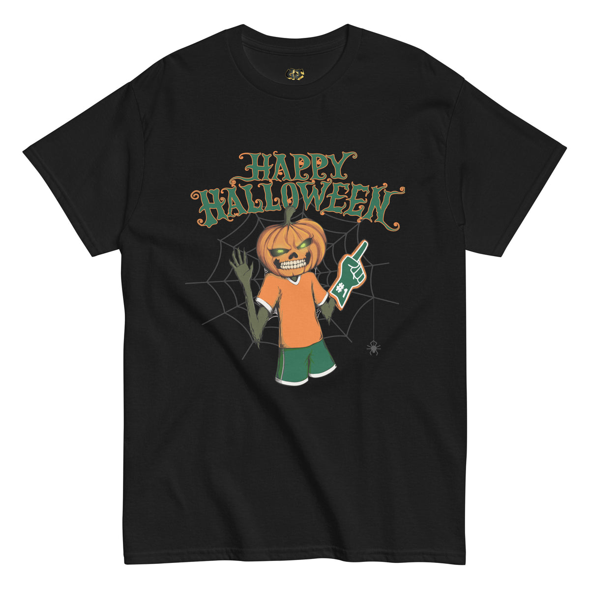 Halloween Pumpkin Miami Black T-shirt