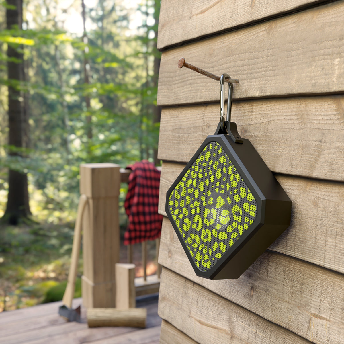 Chartreuse Cheetah Outdoor Bluetooth Speaker