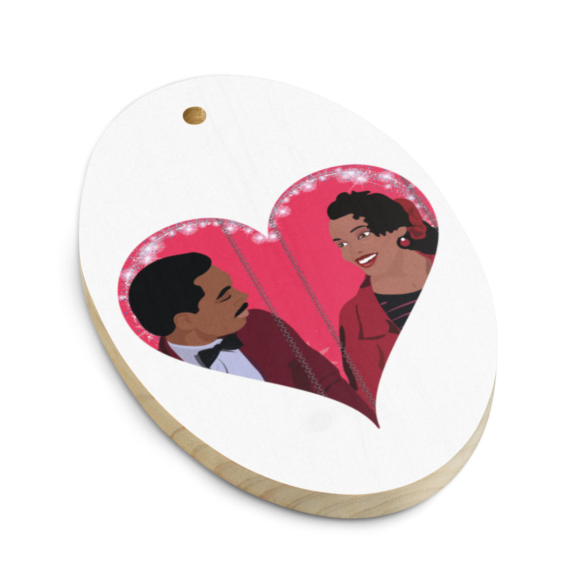 Coming to America Prince Akeem & Lisa Mcdowell Wood Oval Ornament