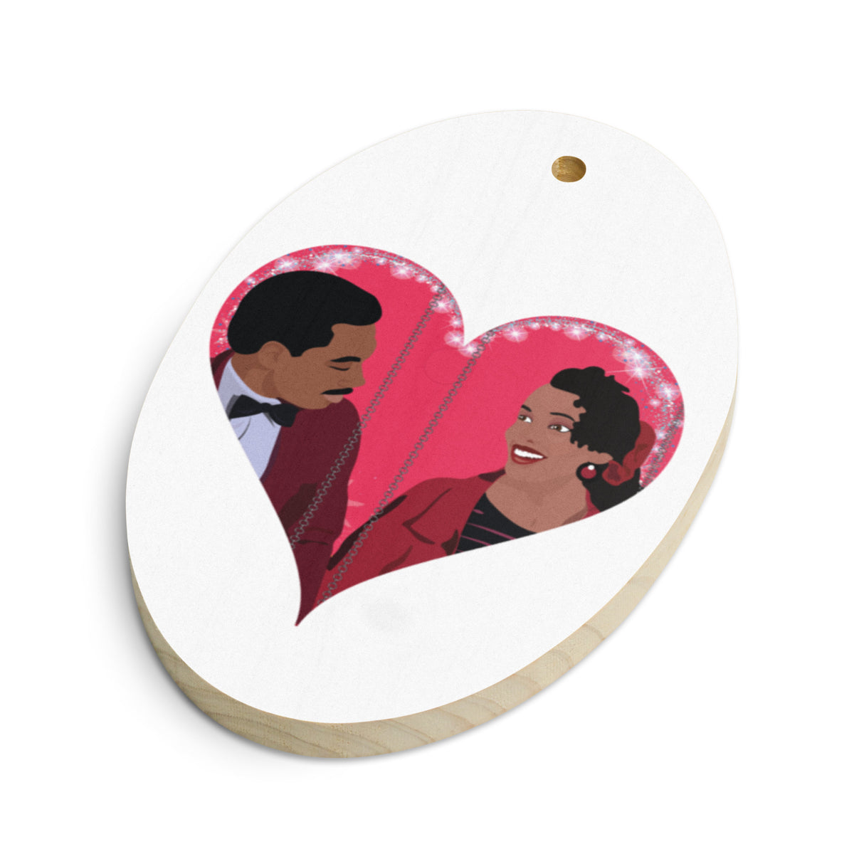 Coming to America Prince Akeem & Lisa Mcdowell Wood Oval Ornament