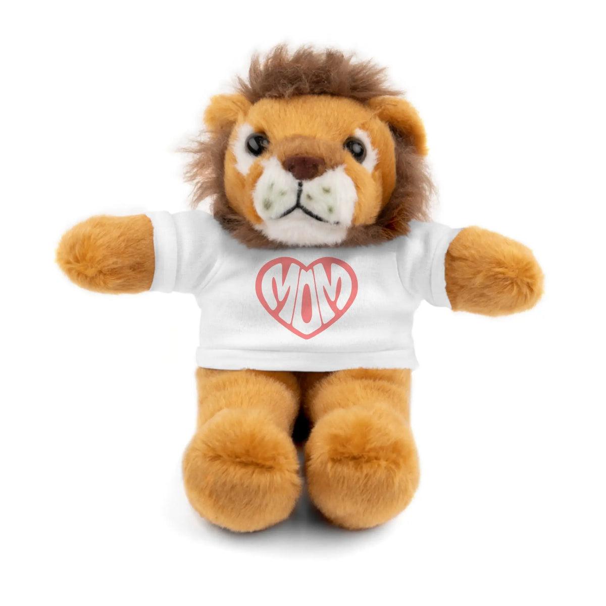 Cute Lion Plush Toy with Mom Tee - Perfect Gift for Mother's Day Lion With White T-shirt