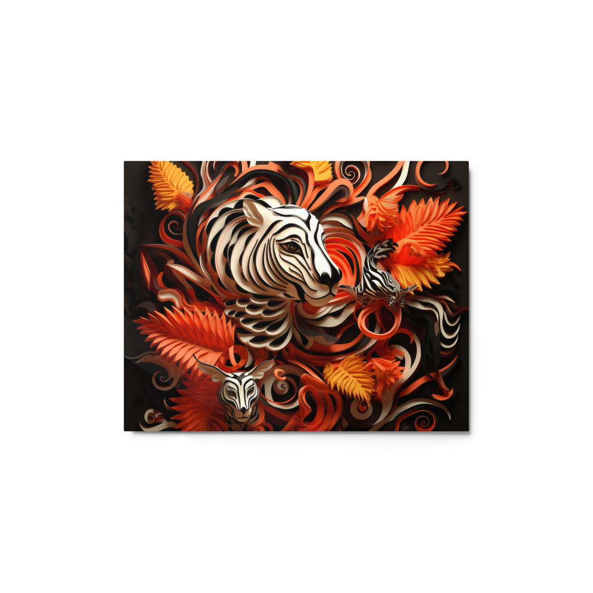 Floral Tiger Expressions Metal Print