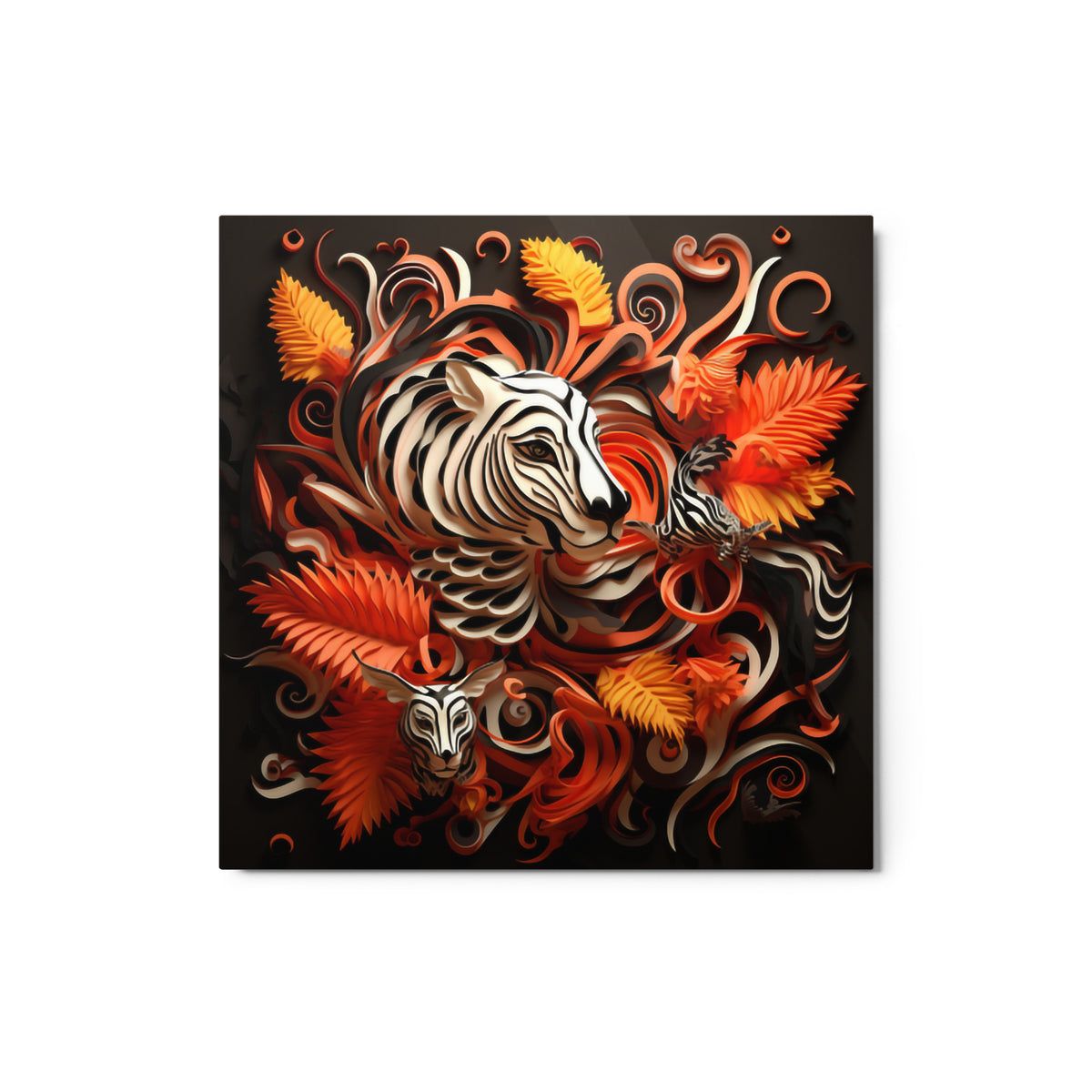 Floral Tiger Expressions Metal Print