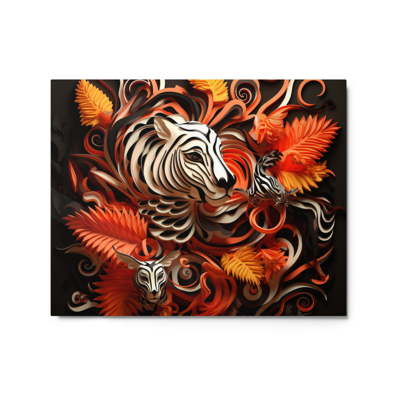 Floral Tiger Expressions Metal Print