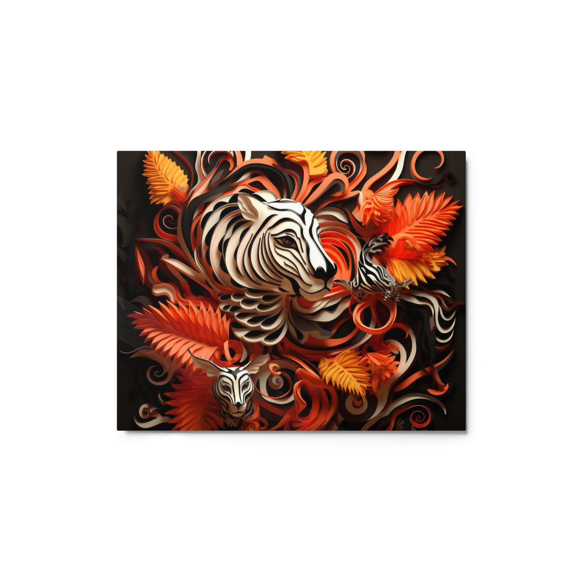 Floral Tiger Expressions Metal Print