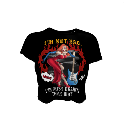  **Jessica Rabbit: "I'm Not Bad, I'm Just Drawn That Way" Graphic Tee**. This sizzling design reimagines the beloved character from *Who Framed Roger Rabbit* with a modern, edgy twist that’s bound to make a statement.