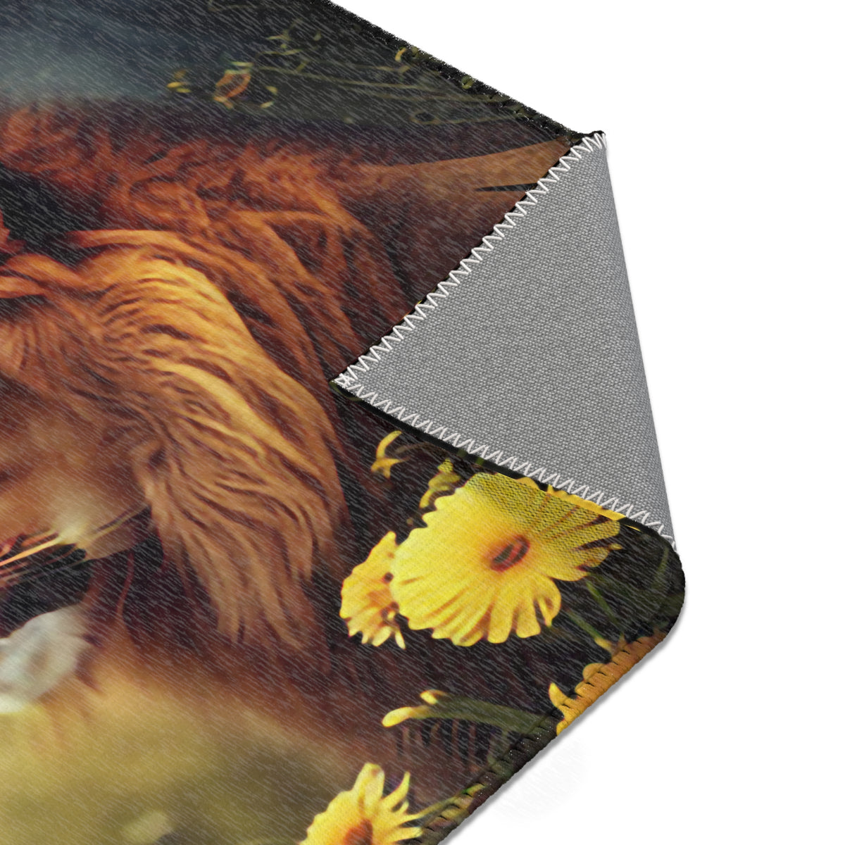 Lion and Floral Area Rug Size 36' x 24'; 60' x 36'; 72' x 48' 