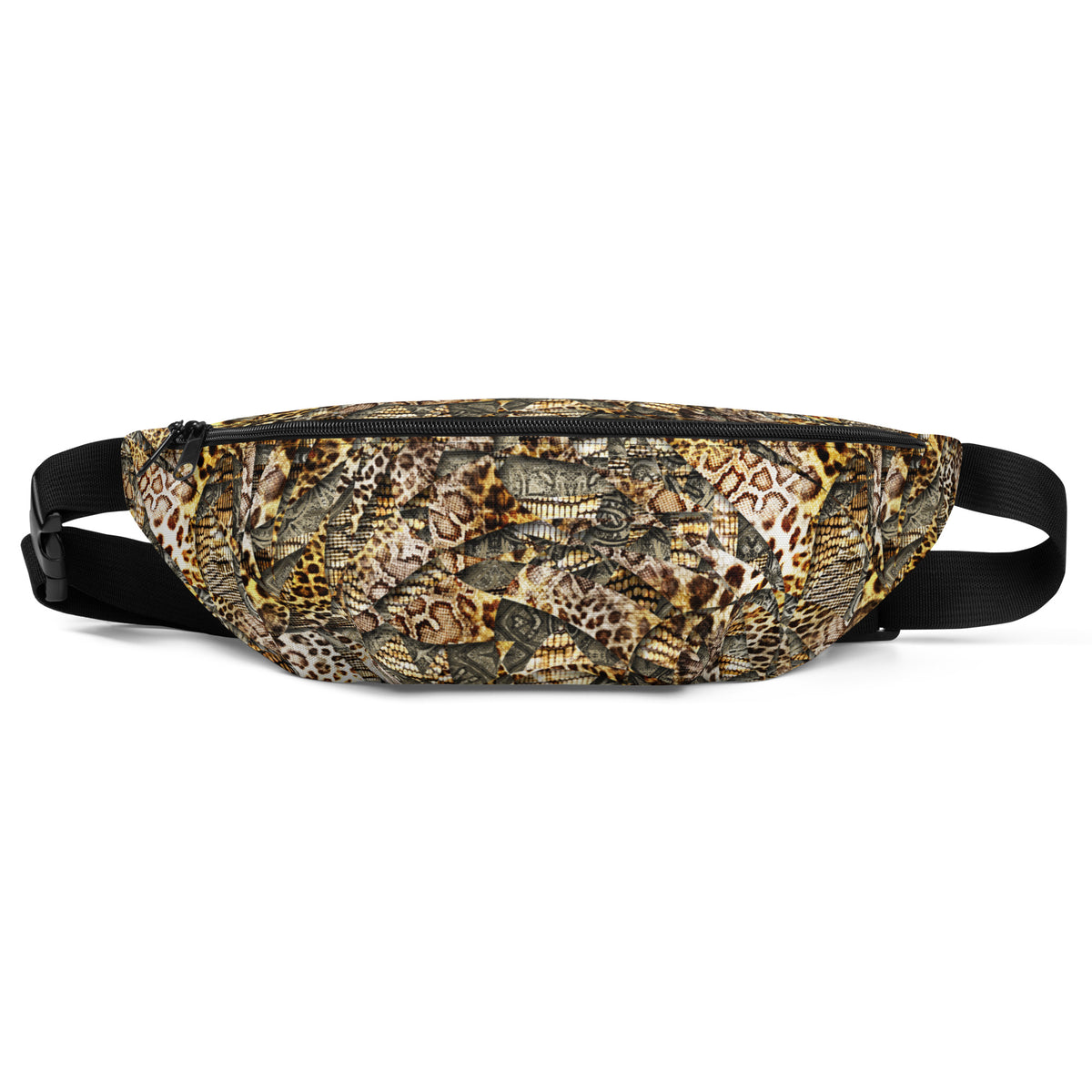 Majestic Animal Complex print fanny pack worn as a bold statement belt bag