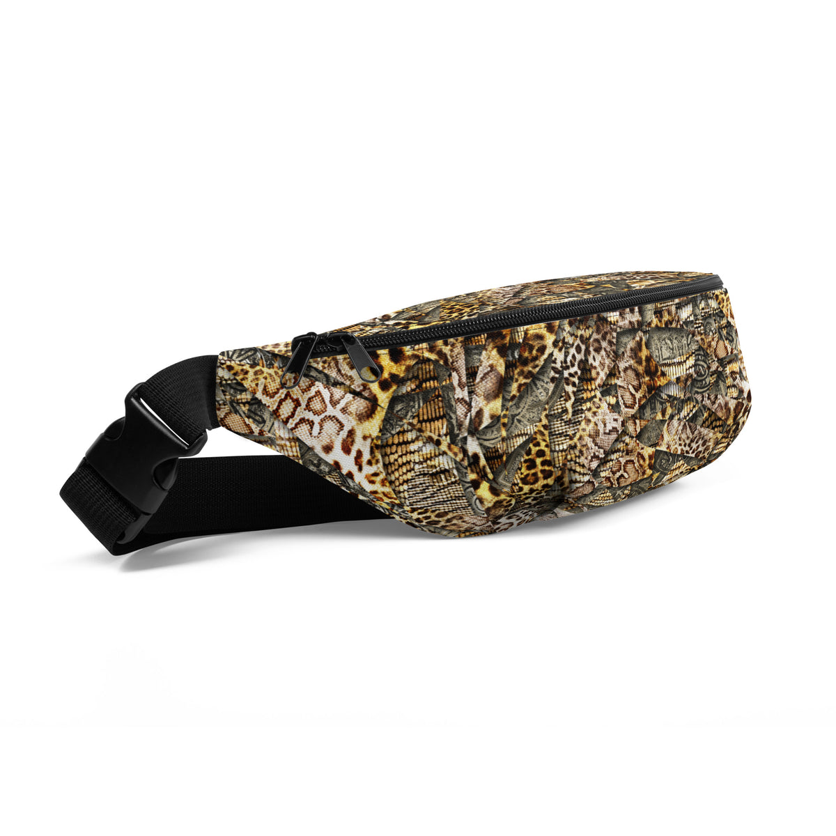 Majestic Animal Complex print fanny pack worn as a bold statement belt bag