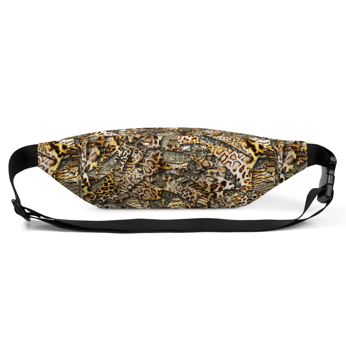 Majestic Animal Complex print fanny pack worn as a bold statement belt bag