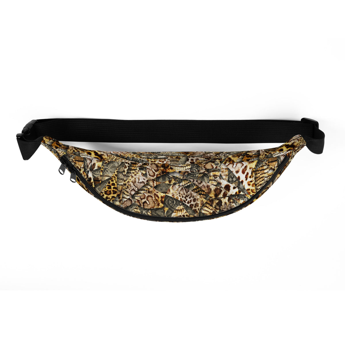 Majestic Animal Complex print fanny pack worn as a bold statement belt bag