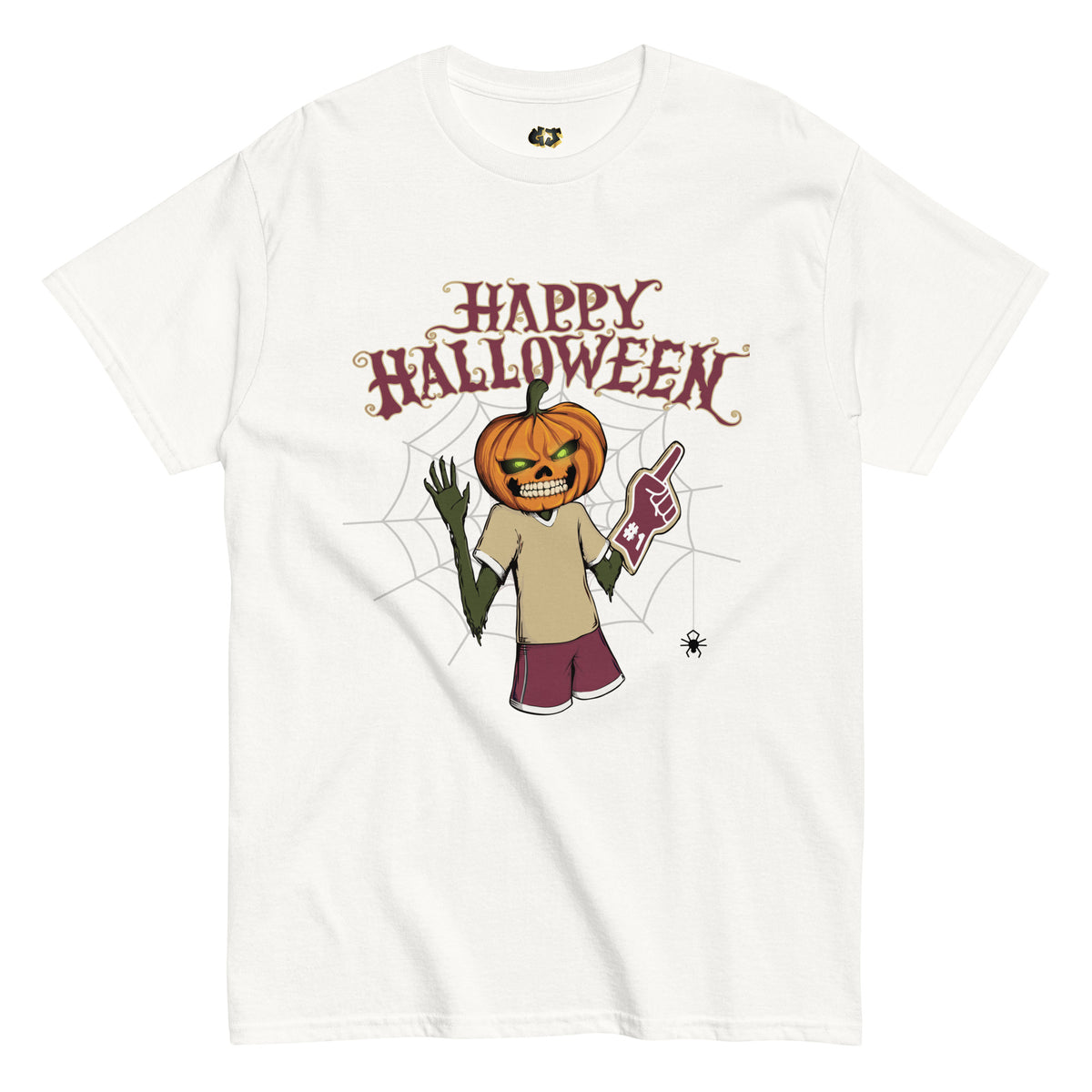 Halloween Pumpkin FSU White T-shirt