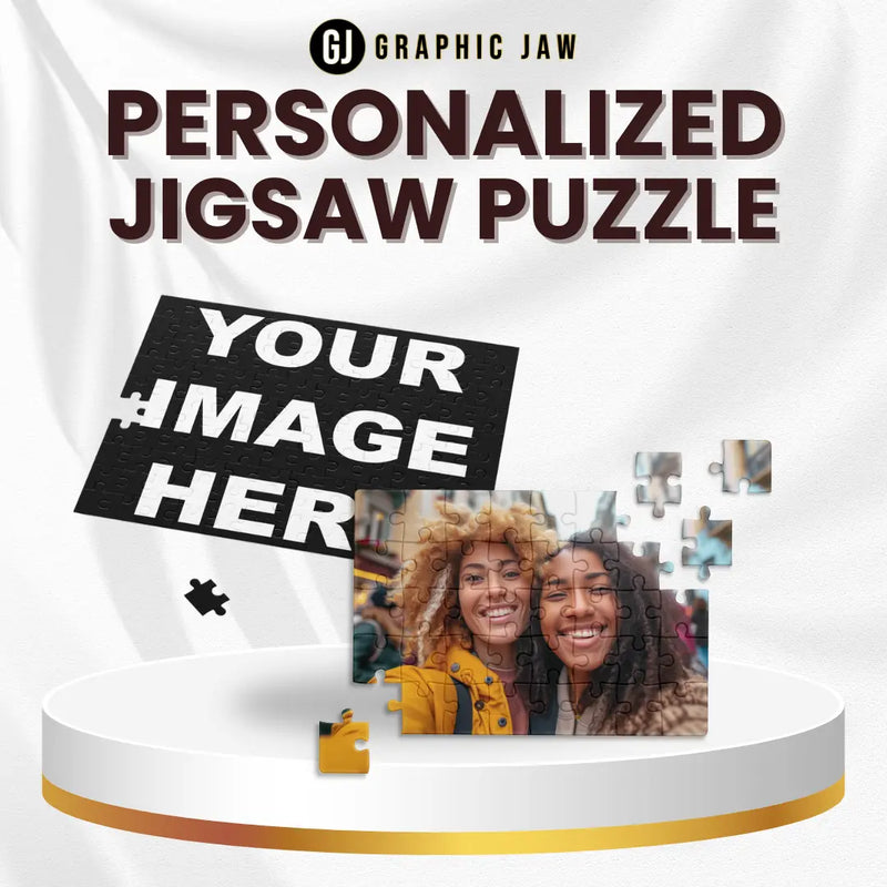 Personalized custom photo jigsaw puzzle with matching gift box available in 120, 252, and 500-piece sizes