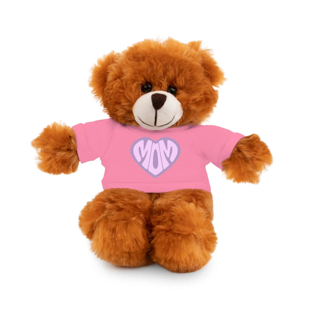 Personalized Mom Bear Stuffed Animal | Adorable Gift for Mother's Day Bear Wearing a Pink T-shirt