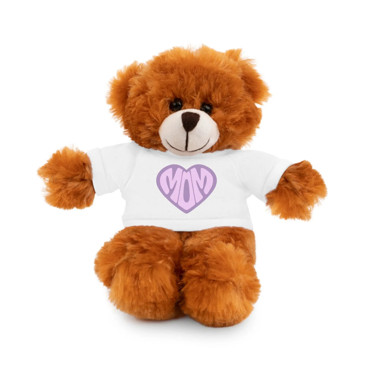 Personalized Mom Bear Stuffed Animal | Adorable Gift for Mother's Day Bear Wearing a White T-shirt