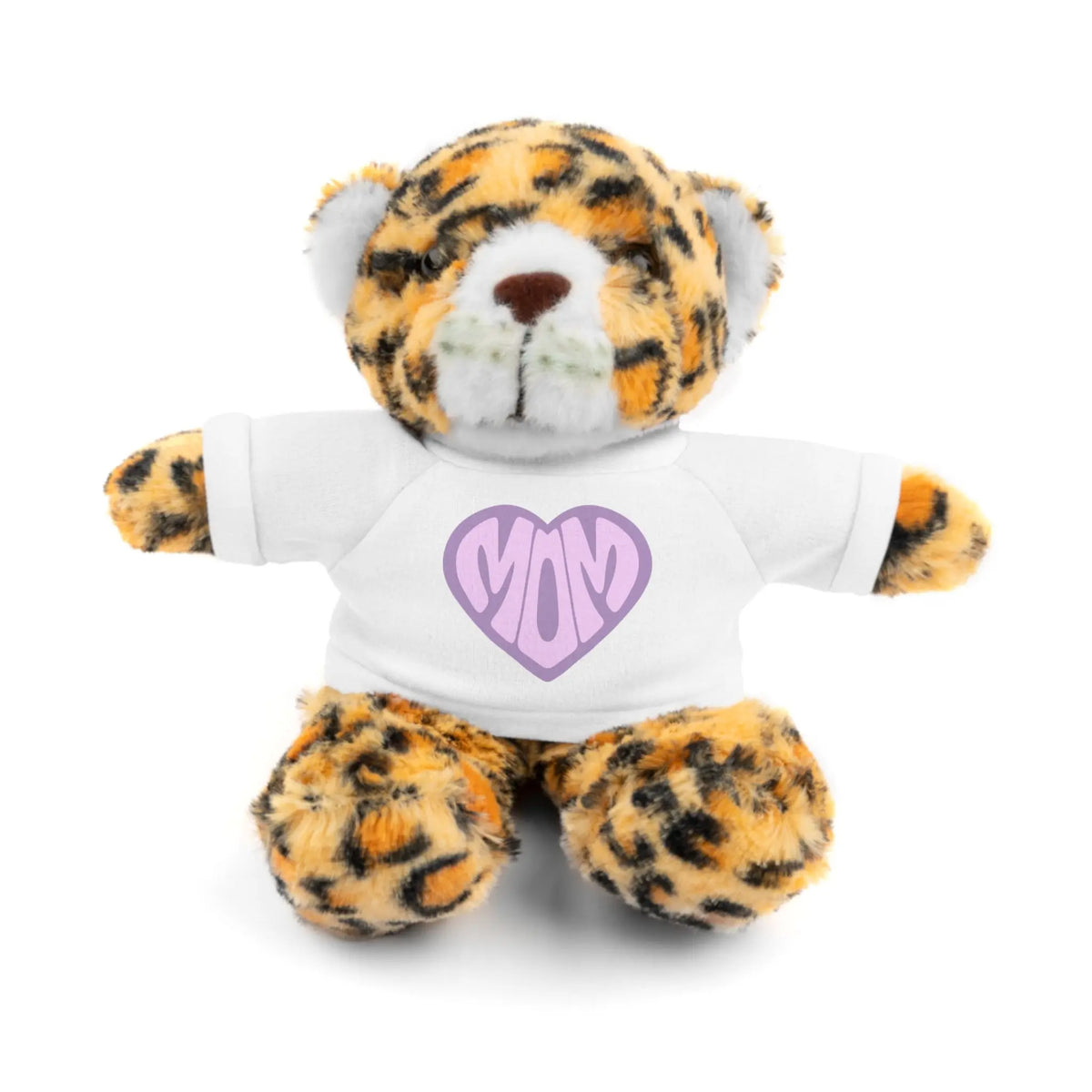 Personalized Mom Jaguar Stuffed Animal | Adorable Gift for Mother's Day Jaguar Wearing a White T-shirt