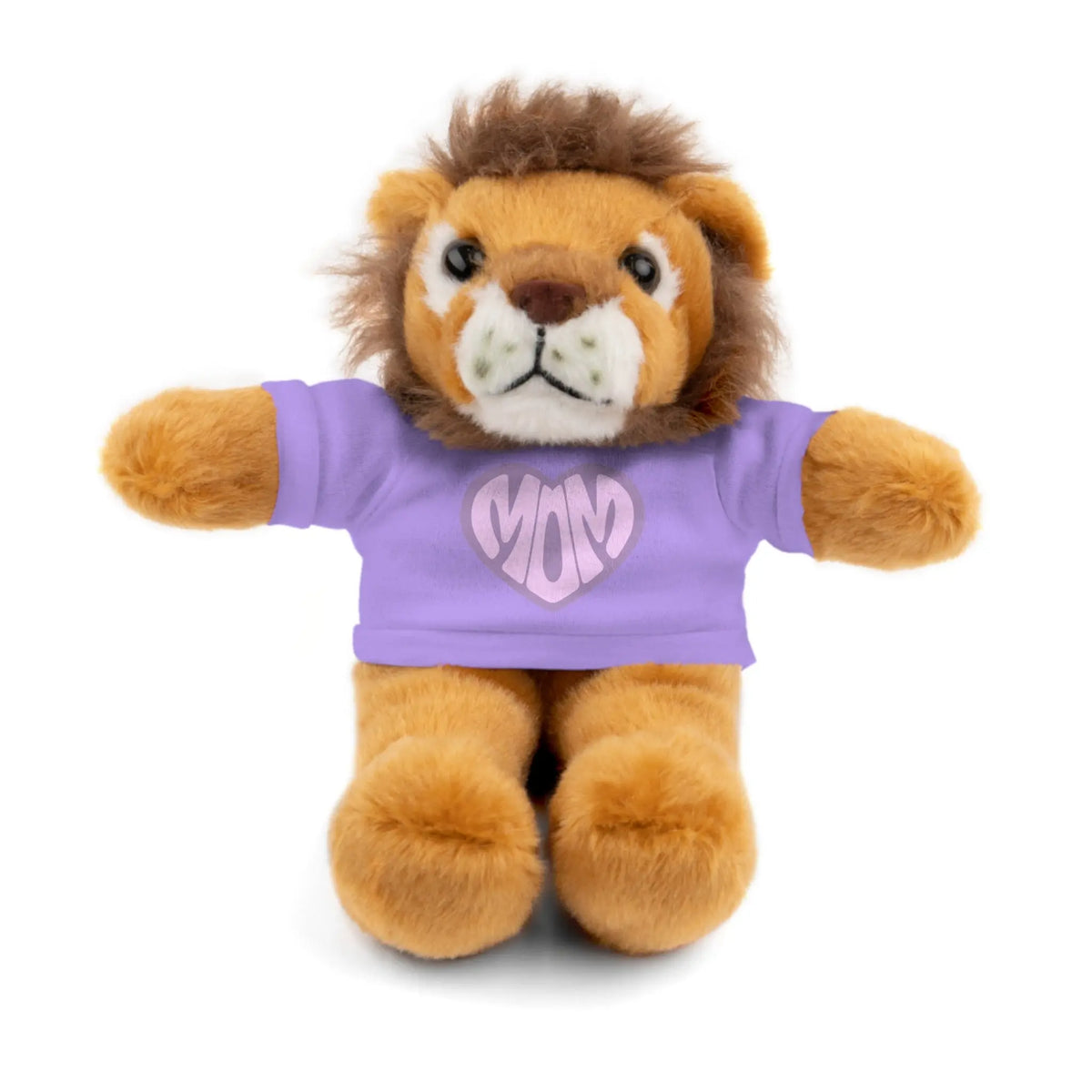 Personalized Mom Lion Stuffed Animal | Adorable Gift for Mother's Day Lion Wearing a Purple T-shirt