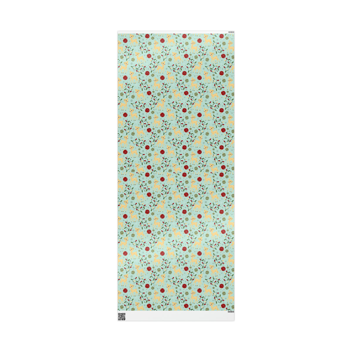 Reindeers, Christmas Lights, and Ornaments Gift Wrapping Paper 30x72