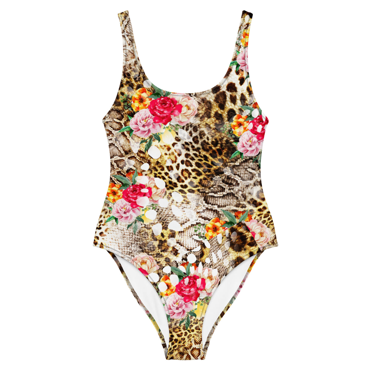 Floral Leopard One-Piece Swimsuit