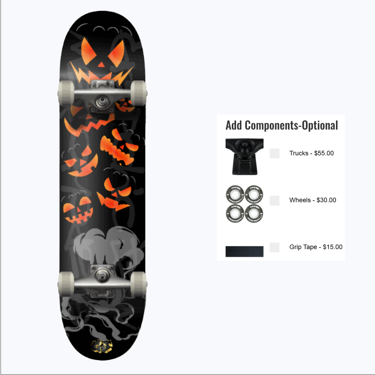 Graphic Jaw Pumpkin Smoke Spooky Halloween Skateboard