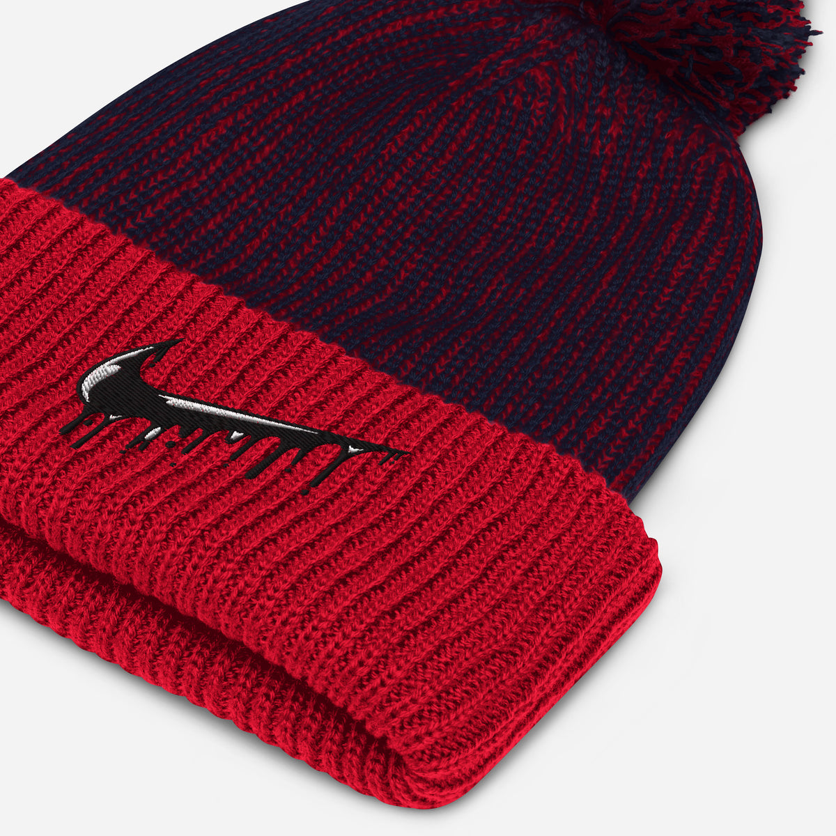 Dripping Nike Check Pom Pom Beanie