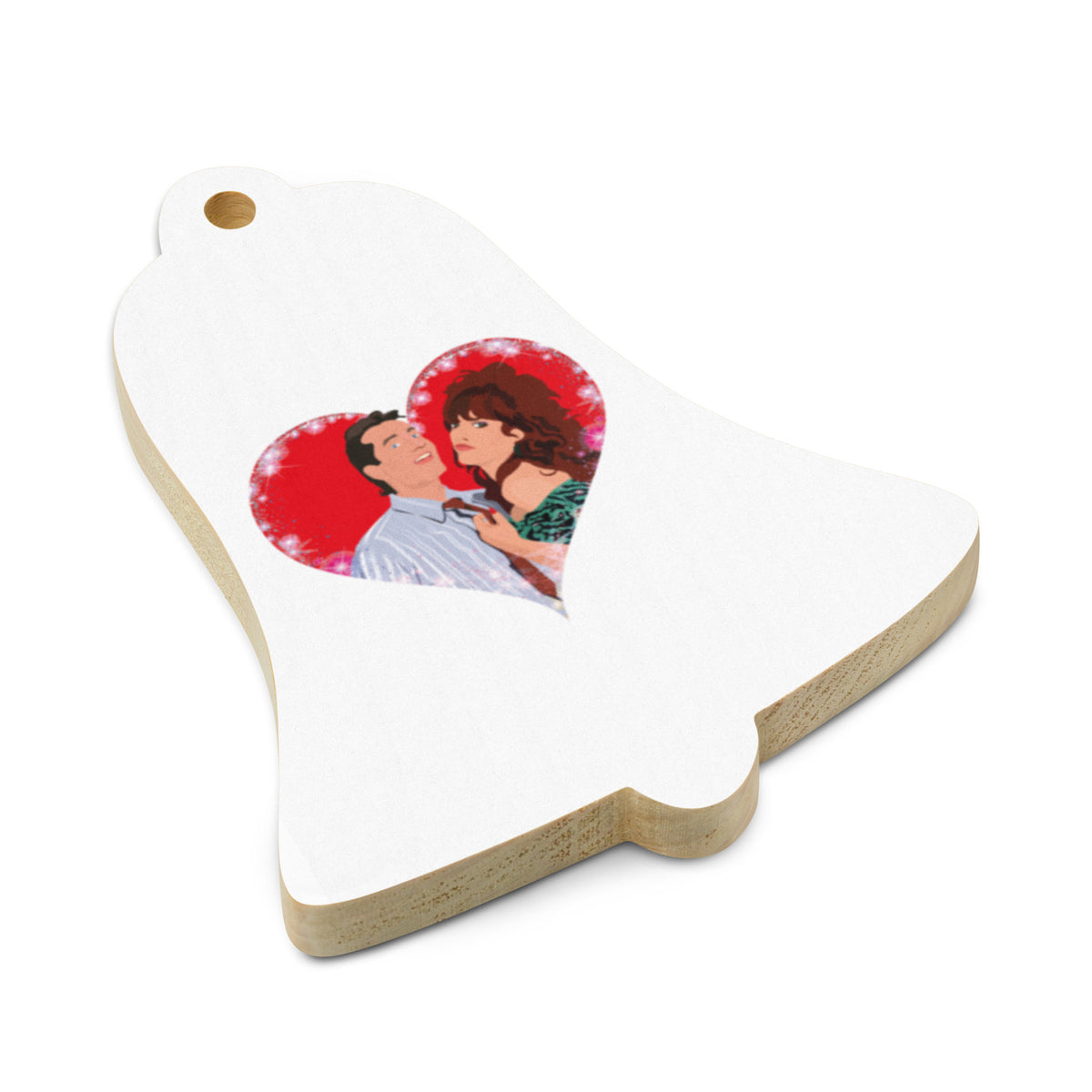 Al and Peggy Bundy Married With Children Christmas Wood Bell Ornament