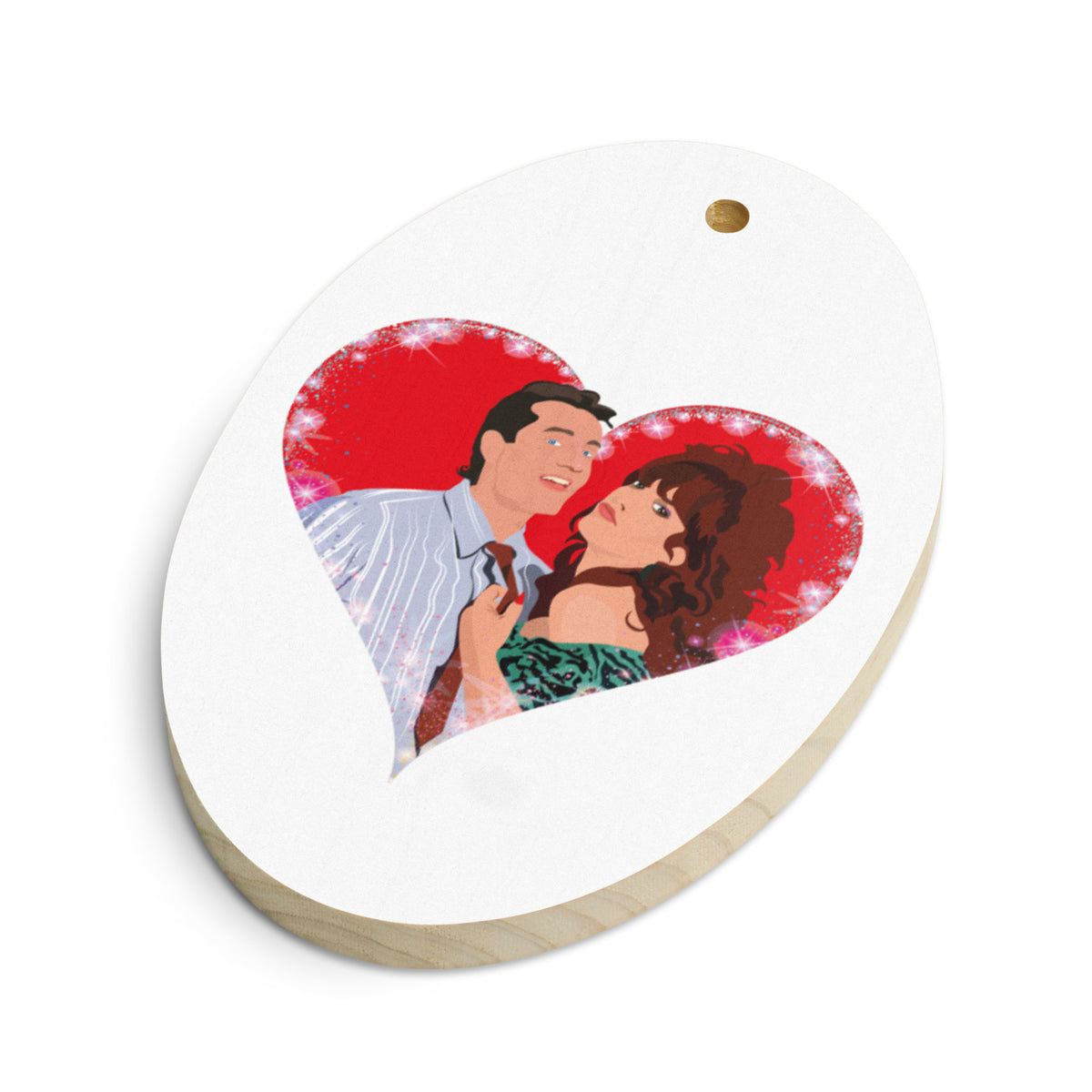 Al and Peggy Bundy Married With Children Christmas Wood Oval Ornaments