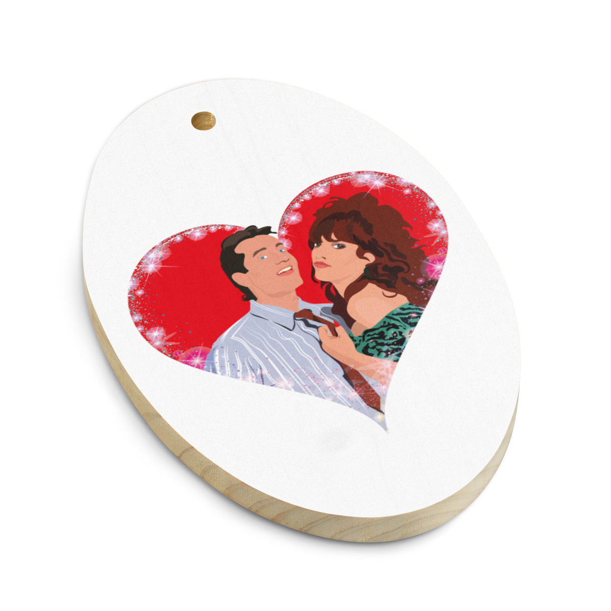 Al and Peggy Bundy Married With Children Christmas Wood Oval Ornaments