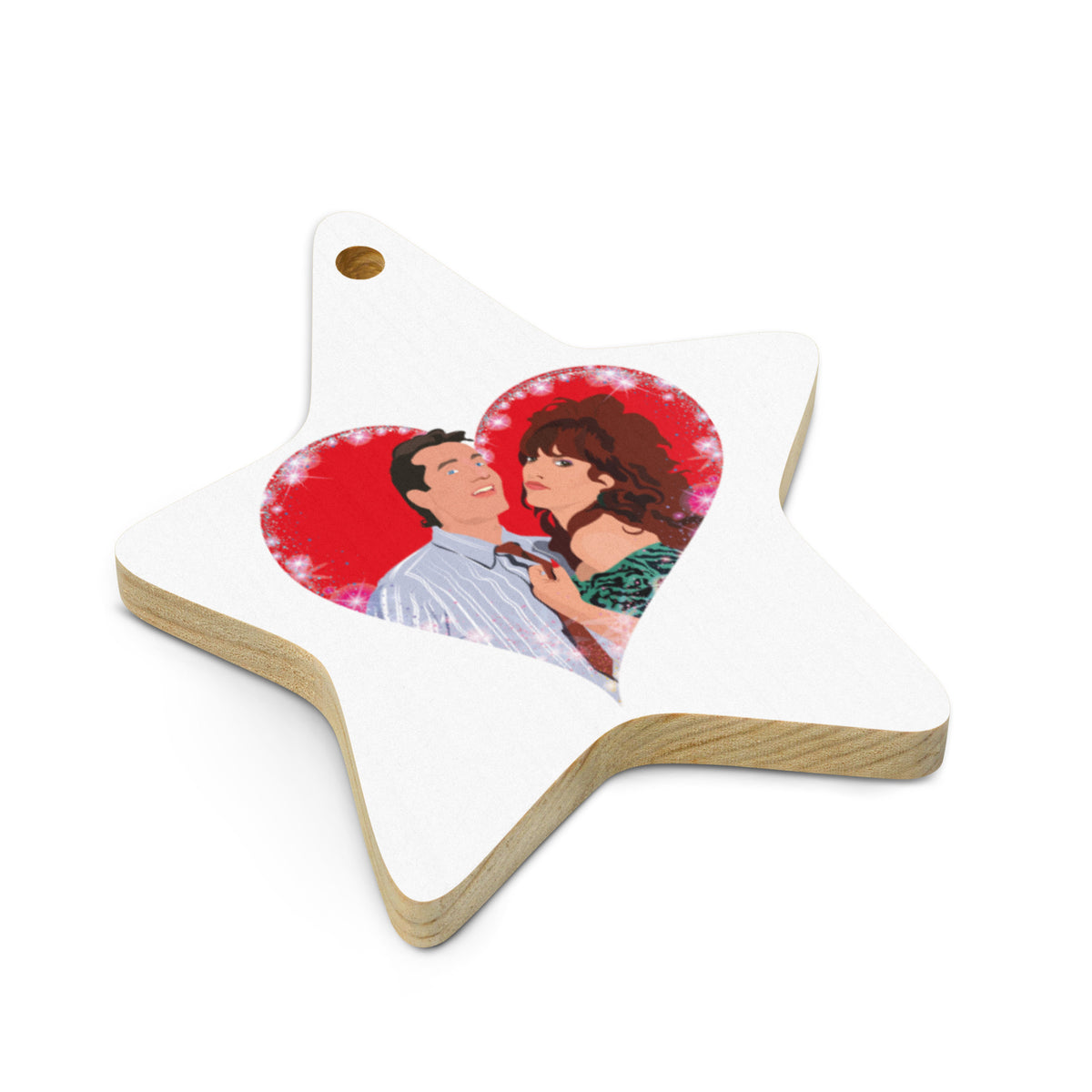 Al and Peggy Bundy Married With Children Christmas Wood Star Ornaments