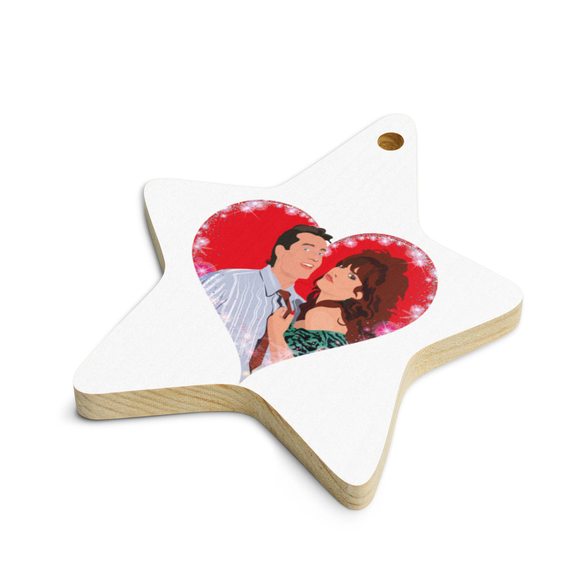 Al and Peggy Bundy Married With Children Christmas Wood Star Ornament