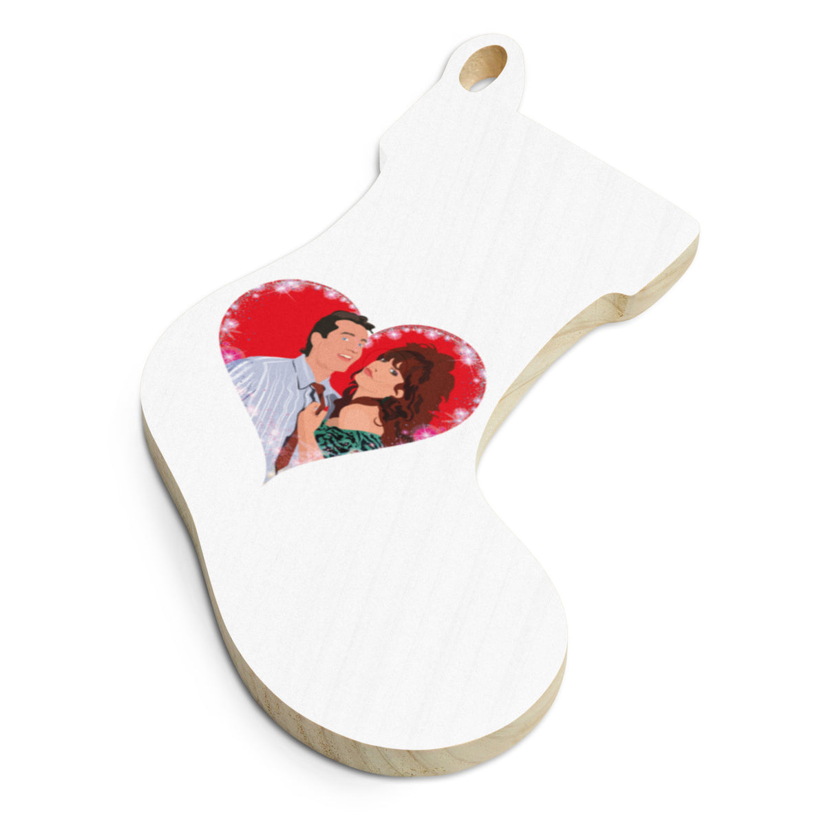 Al and Peggy Bundy Married With Children Christmas Wood Stocking Ornament