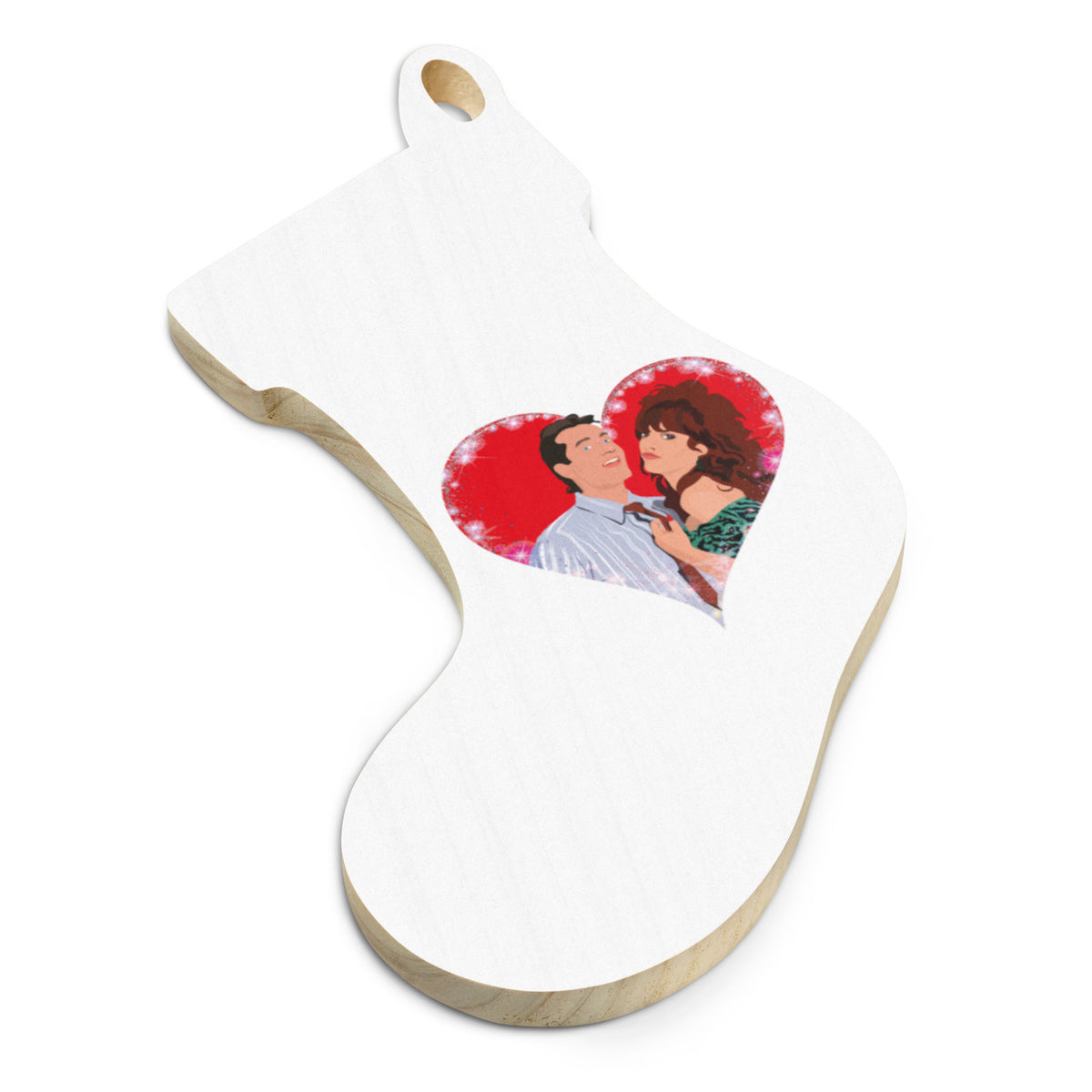 Al and Peggy Bundy Married With Children Christmas Wood Stocking Ornament