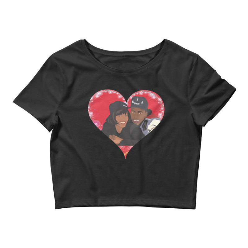 Bobby Brown & Whitney Houston Crop Black T-shirt