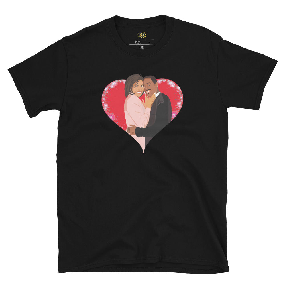 A Heartfelt Classic tee, featuring a vibrant pop art illustration of Martin Payne and Gina Waters from the beloved TV show *Martin*. Perfect for couples who cherish the magic of Martin Lawrence and Tisha Campbell's legendary TV partnership.