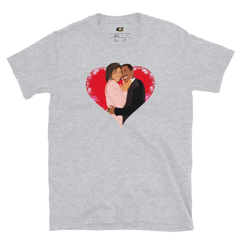 A Heartfelt Classic tee, featuring a vibrant pop art illustration of Martin Payne and Gina Waters from the beloved TV show *Martin*. Perfect for couples who cherish the magic of Martin Lawrence and Tisha Campbell's legendary TV partnership.