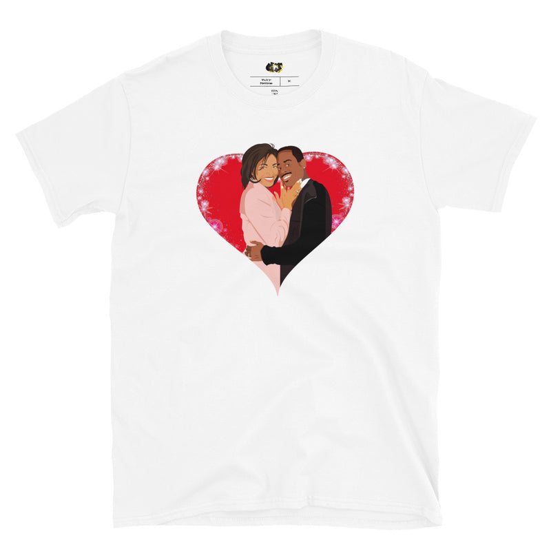 A Heartfelt Classic tee, featuring a vibrant pop art illustration of Martin Payne and Gina Waters from the beloved TV show *Martin*. Perfect for couples who cherish the magic of Martin Lawrence and Tisha Campbell's legendary TV partnership.