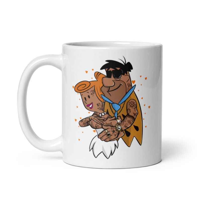 Fred and Wilma Flintstones Coffee Mug - Snazzy and Tattooed Fred and Wilma