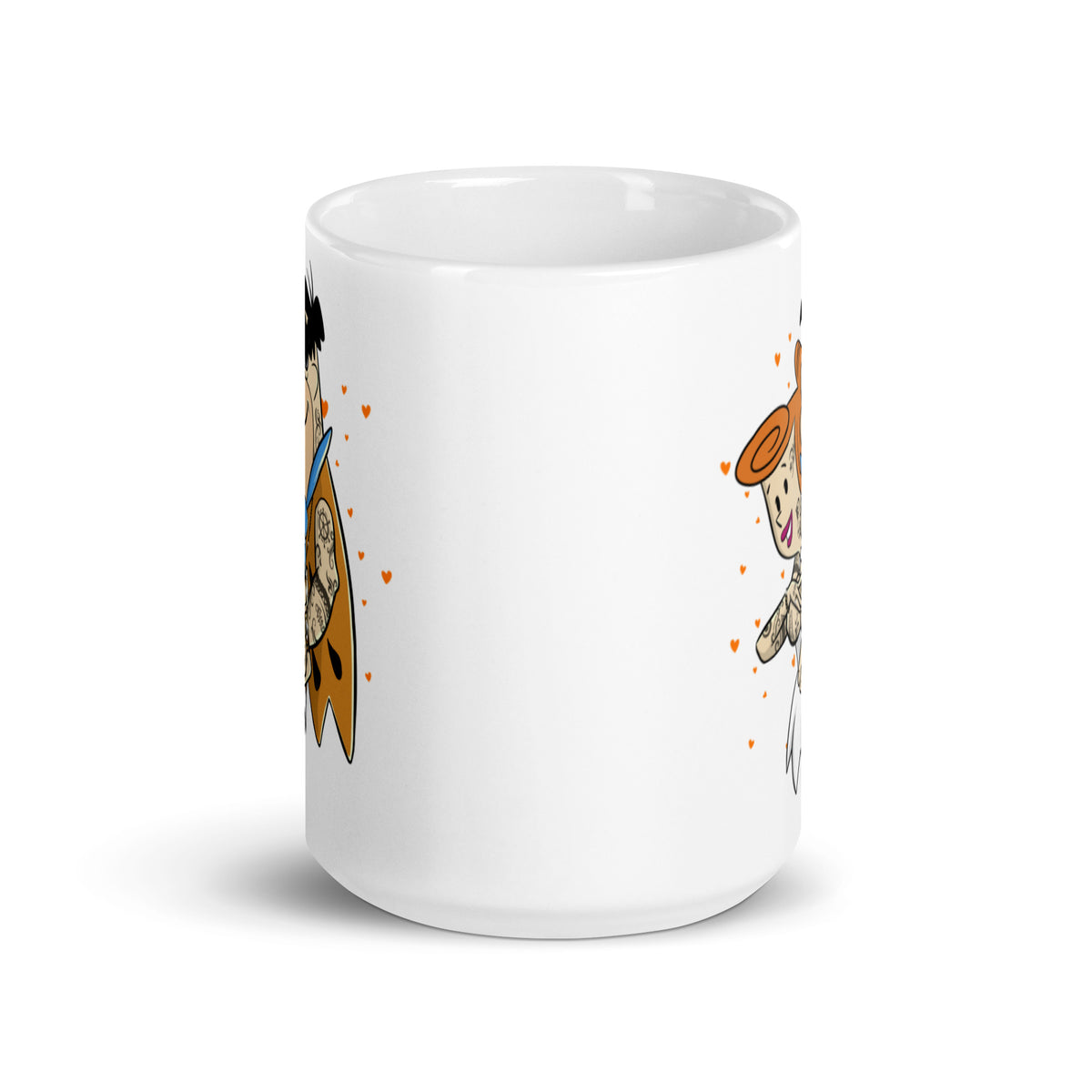 Fred and Wilma Flintstones Coffee Mug - Snazzy and Tattooed Fred and Wilma