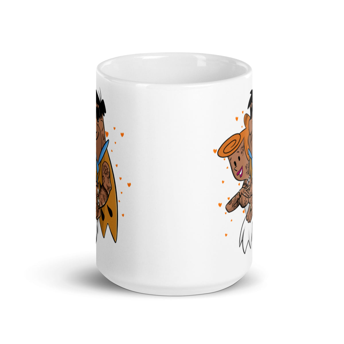 Fred and Wilma Flintstones Coffee Mug - Snazzy and Tattooed Fred and Wilma