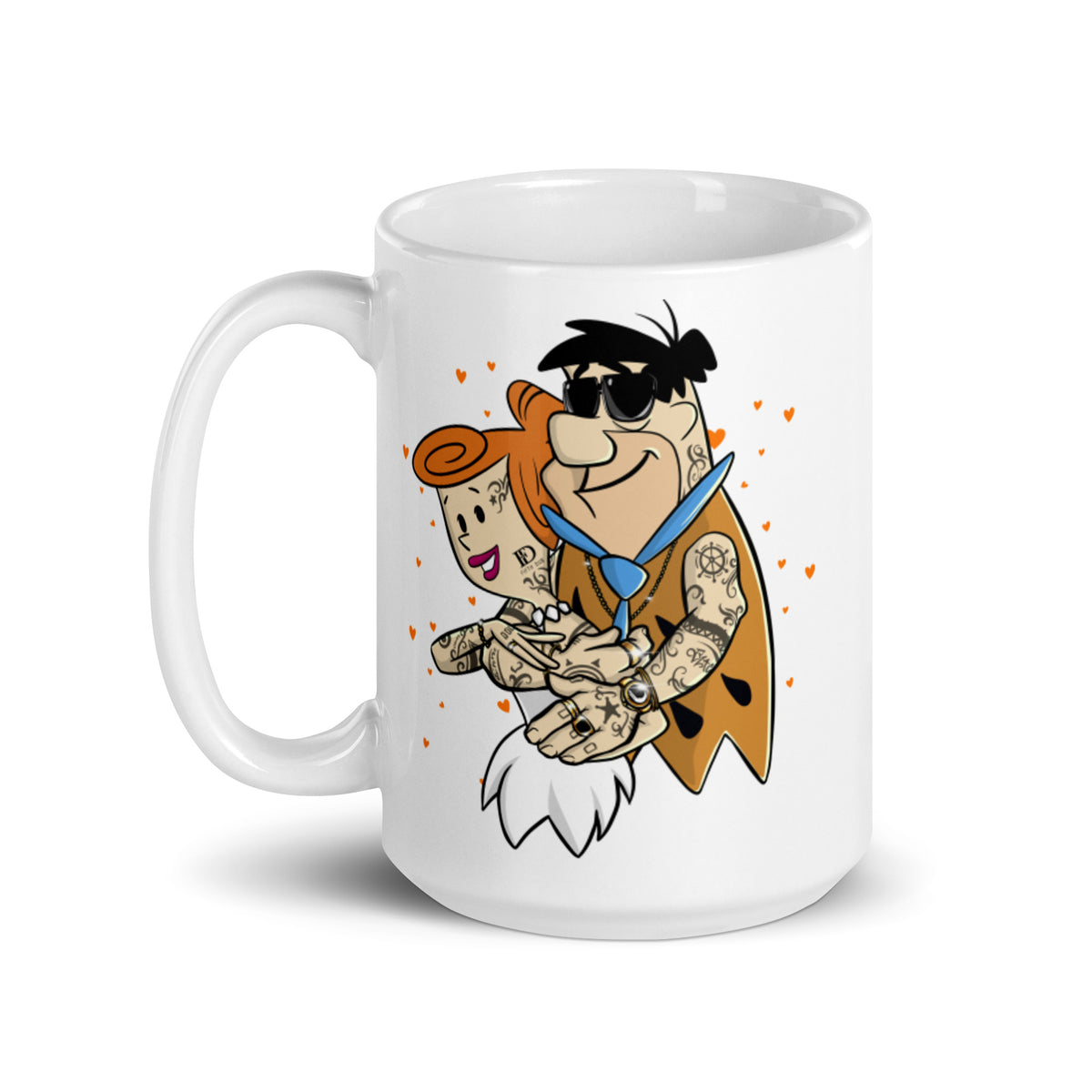 Fred and Wilma Flintstones Coffee Mug - Snazzy and Tattooed Fred and Wilma