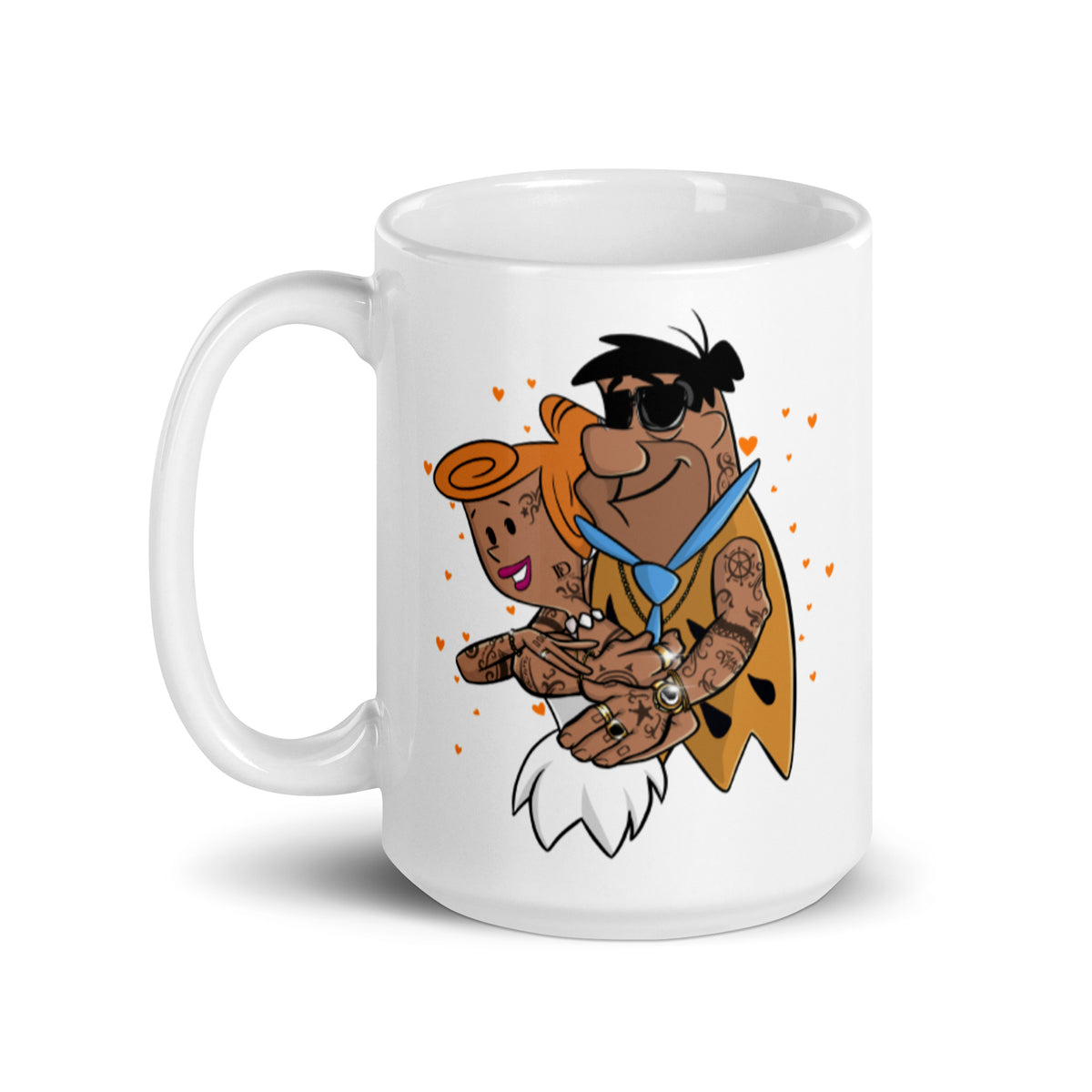 Fred and Wilma Flintstones Coffee Mug - Snazzy and Tattooed Fred and Wilma