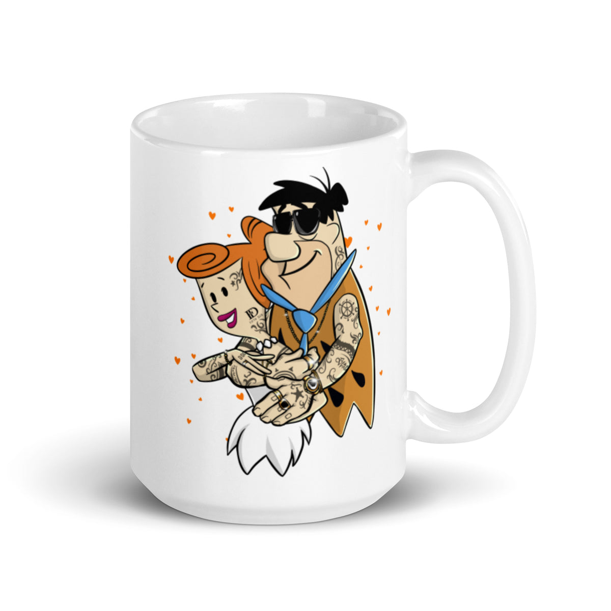 Fred and Wilma Flintstones Coffee Mug - Snazzy and Tattooed Fred and Wilma