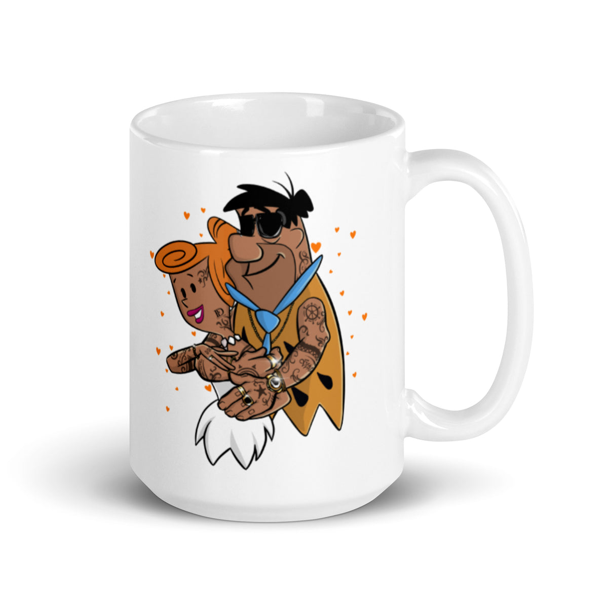 Fred and Wilma Flintstones Coffee Mug - Snazzy and Tattooed Fred and Wilma