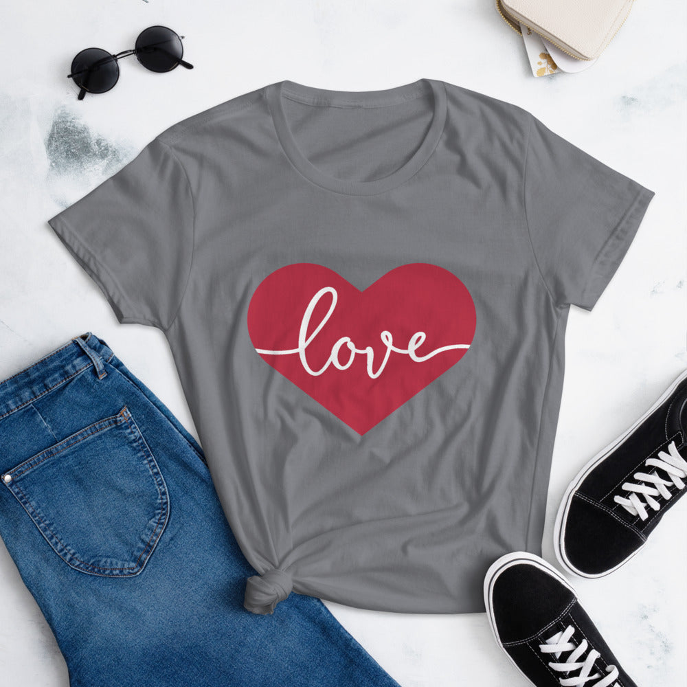 Grey Love Heart T-shirt 